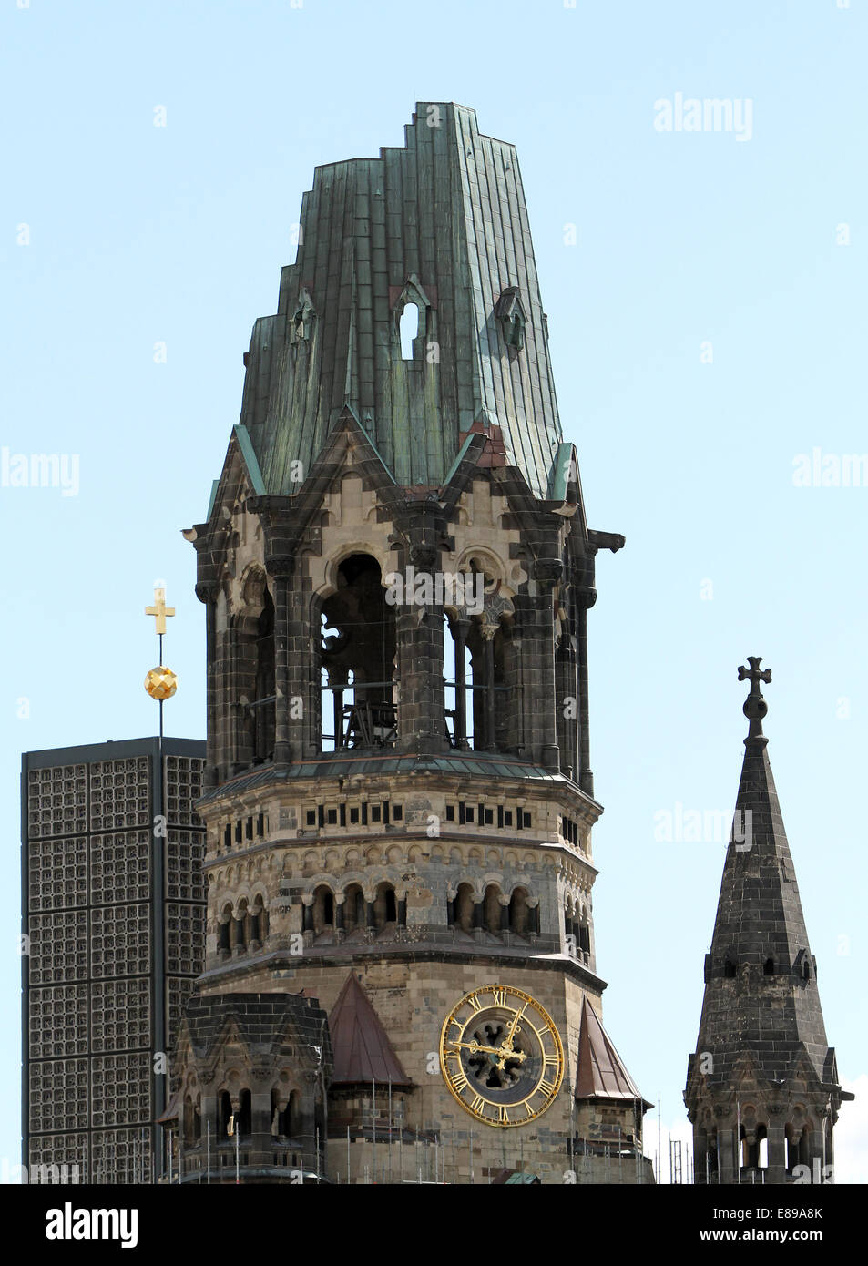 Berlin, Germany, towers of the Kaiser Wilhelm Memorial Church- Stock Photo