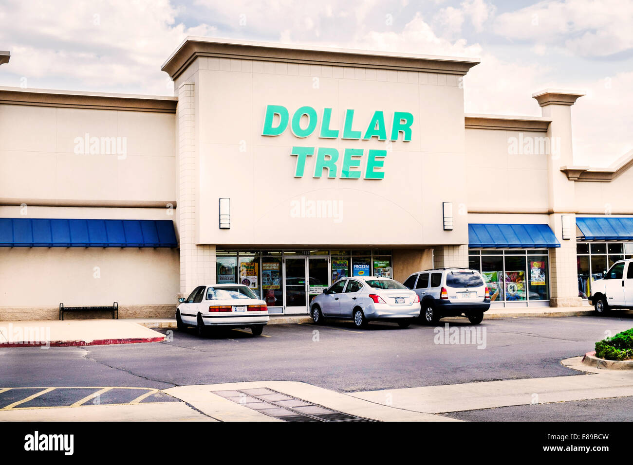 The exterior of Dollar Tree, a discount chain store selling general