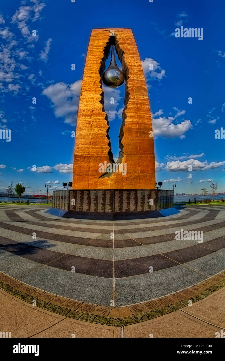 To the Struggle Against World Terrorism, A Monument Created by Zurab Tsereteli as a gift to the American people, located in Bayonne, New Jersey. Stock Photo