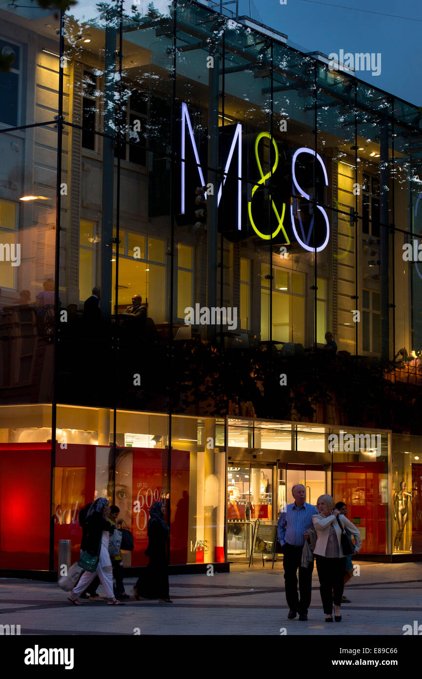 Marks and Spencer (M&S) shop in Cardiff. Stock Photo
