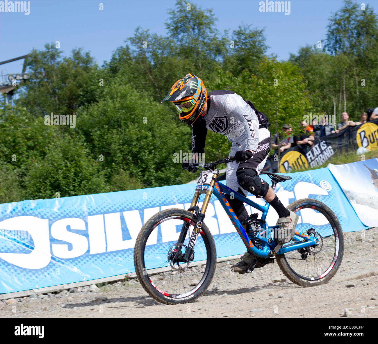 Brendan Fairclough competing at UCI Mountainbike World Cup Stock Photo