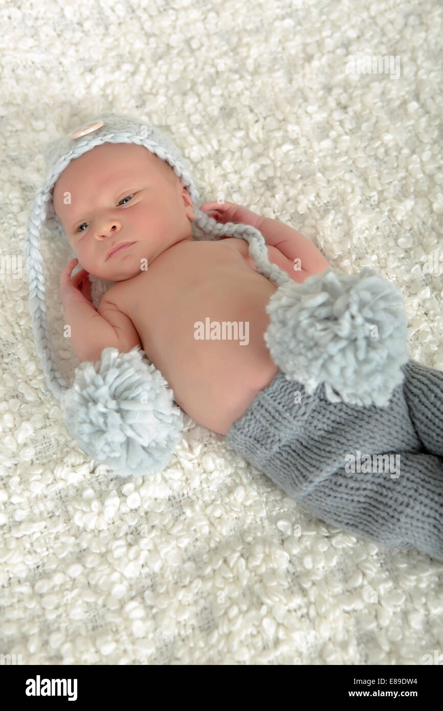 Newborn baby boy Stock Photo