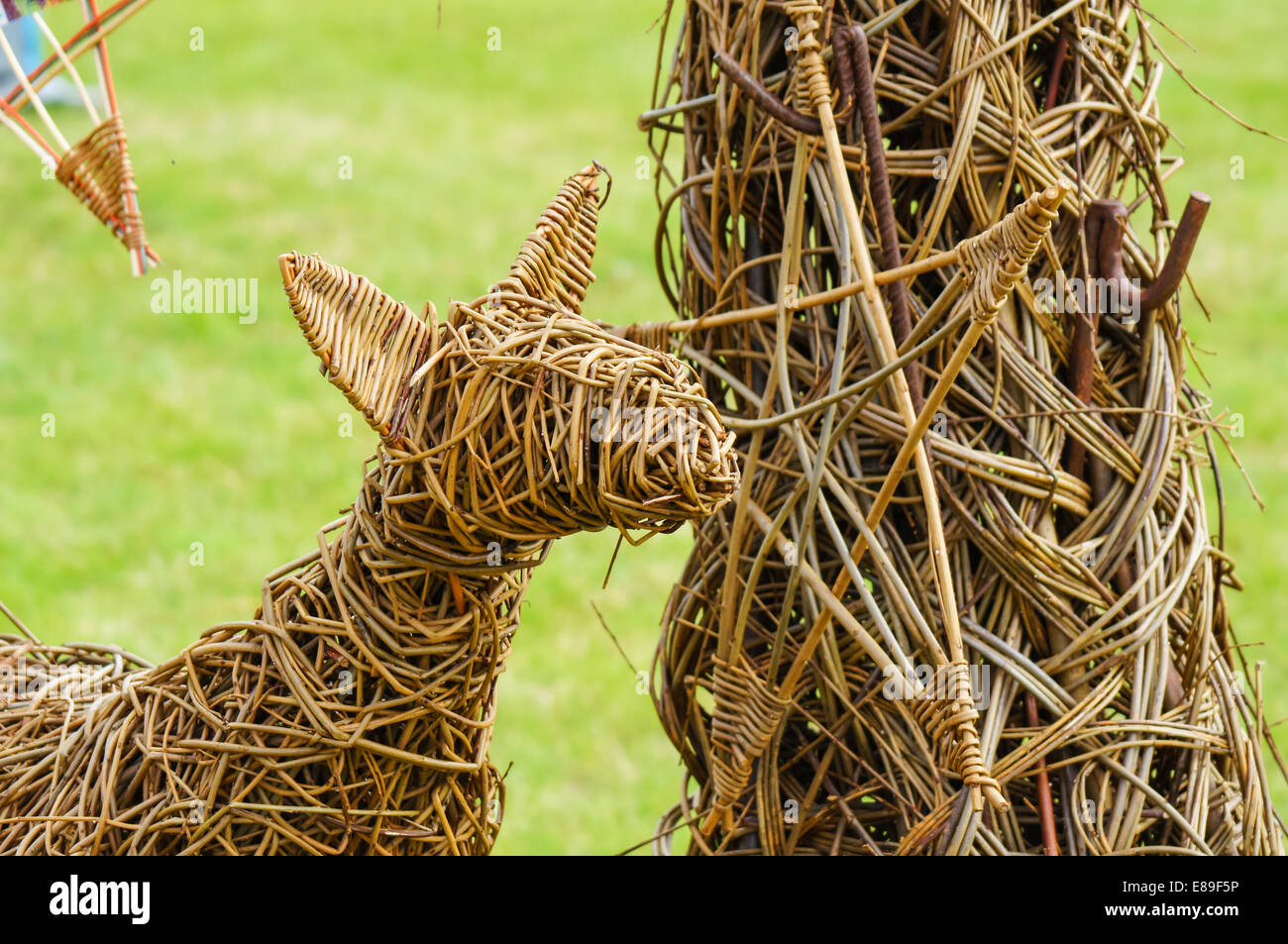 Willow weaving display Stock Photo