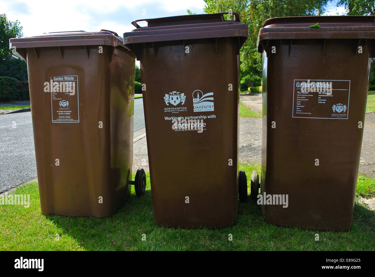 Garden waste recycling bins Stock Photo Alamy