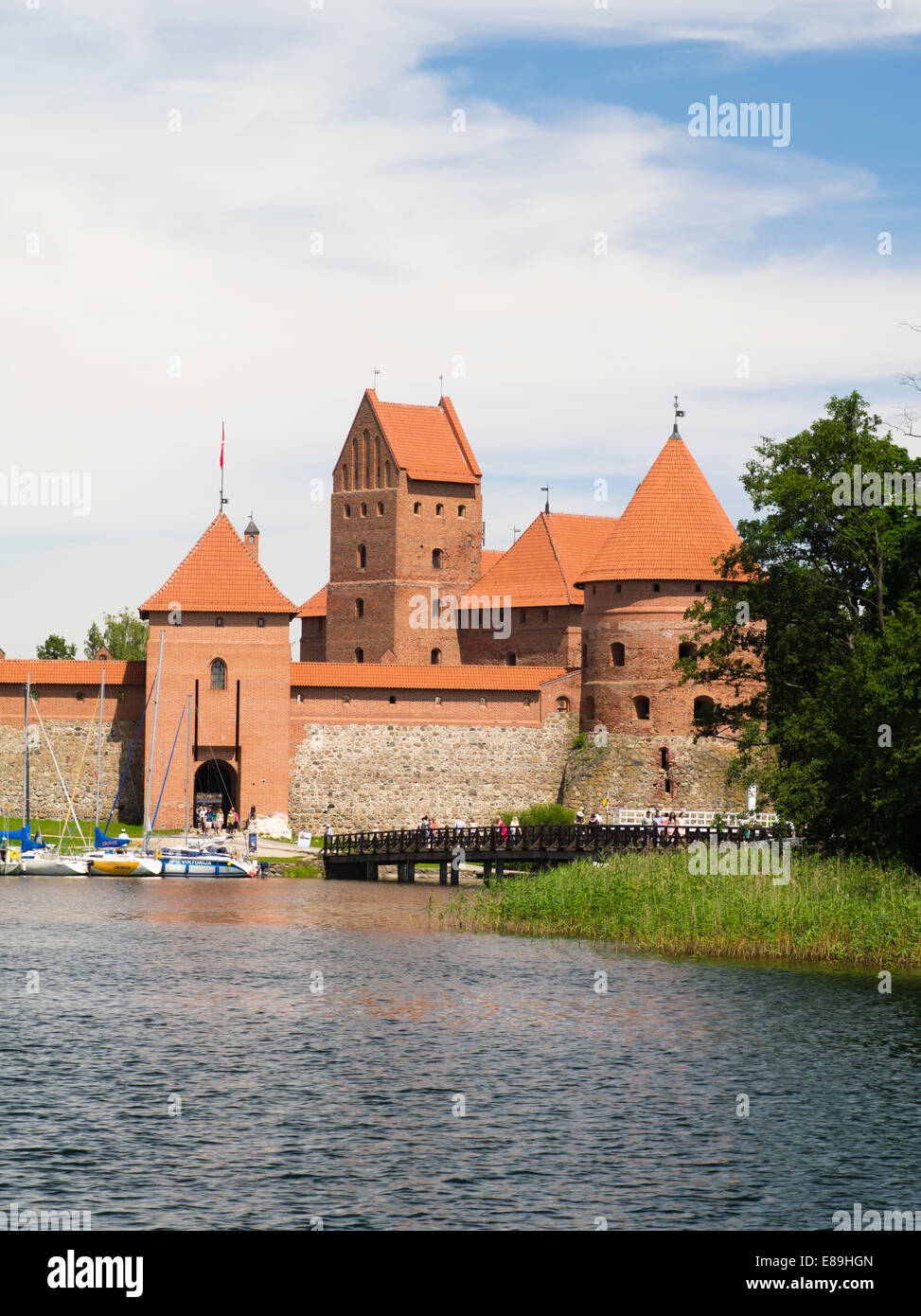 View of Trakai Castle, one of LIthuania's most famous historical landmarks. Trakų istorinis nacionalinis parkas Stock Photo