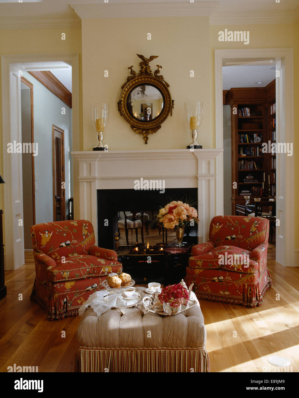 Interiors sittingroom fireplace mirror hi-res stock photography and ...