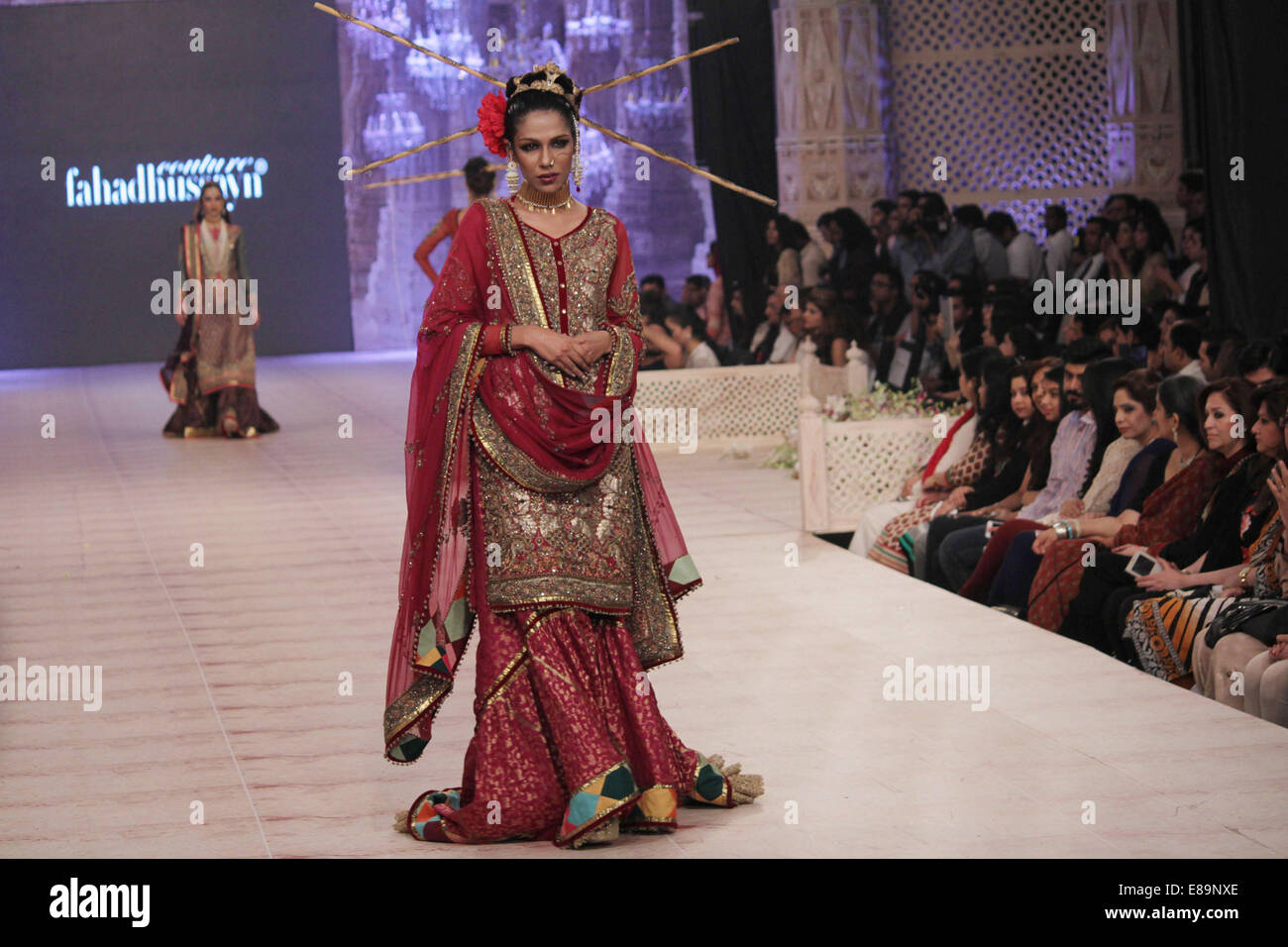 Pakistani Model Ramp Lahore, Pakistan. 1st October, 2014. Models walk on a ramp to present ...