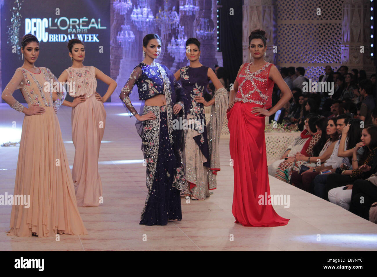 Pakistani Model Ramp Lahore, Pakistan. 1st October, 2014. Models walk on a ramp to present ...