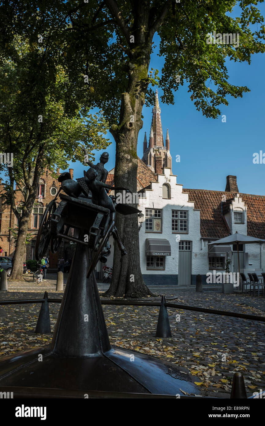 Onze-Lieve-Vrouw Brugge. Church of Our Lady in Bruges, Belgium Stock Photo