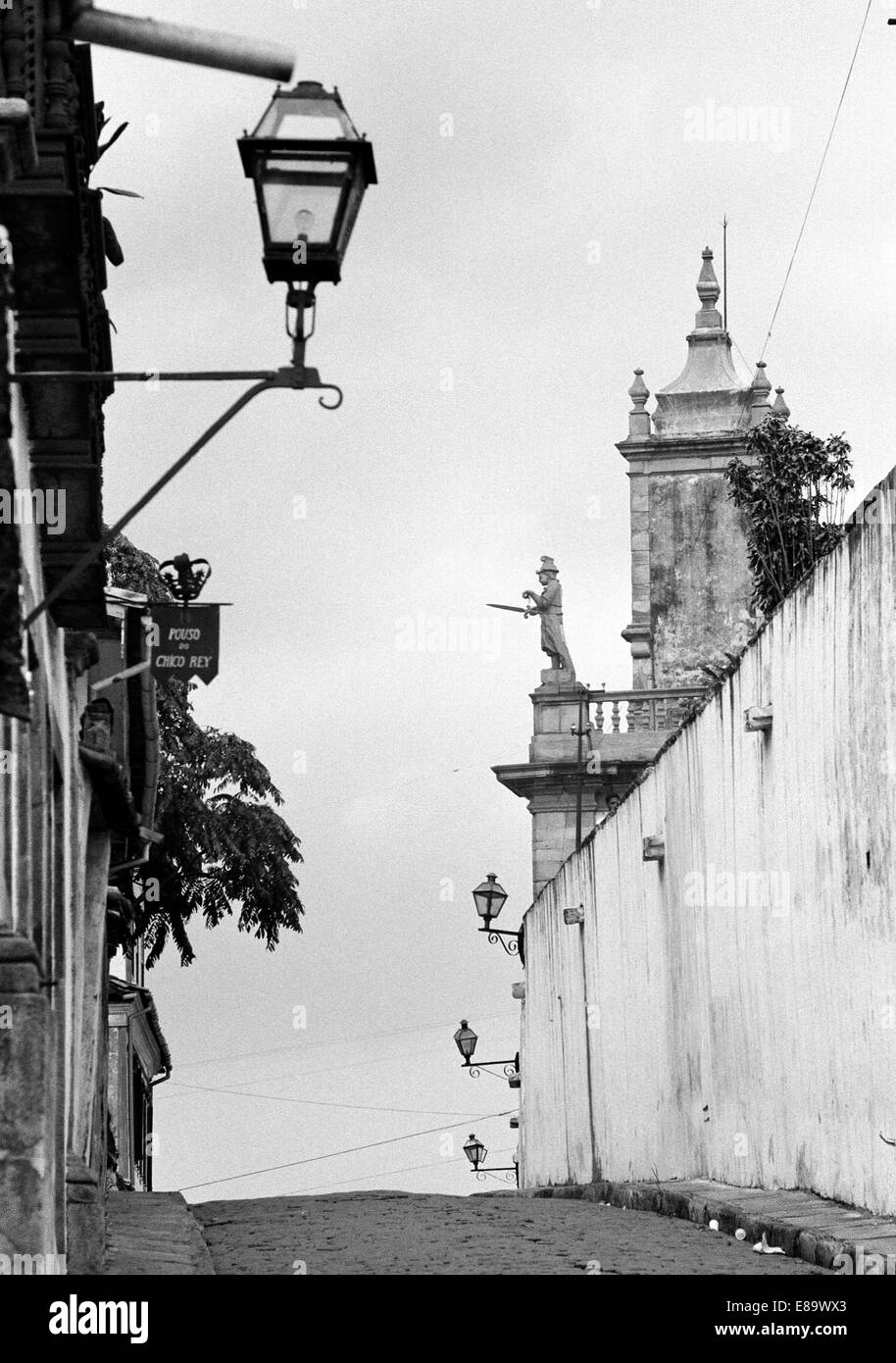Seventies, Brazil, BROuro Preto, Minas Gerais, old city, alleyway at