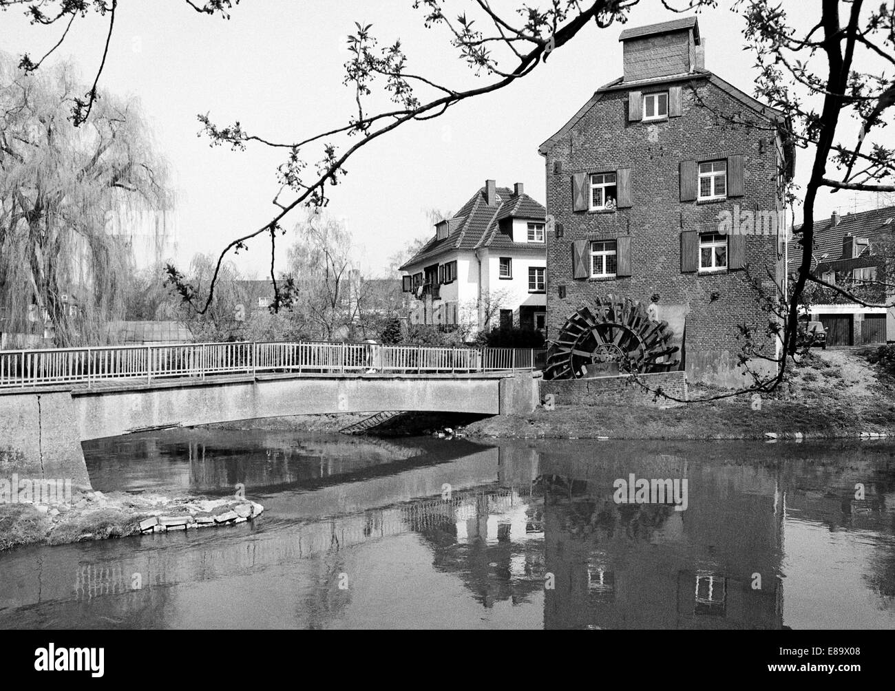 Achtziger Jahre, Susmuehle an der Niers in Goch, Niederrhein, Nordrhein-Westfalen Stock Photo