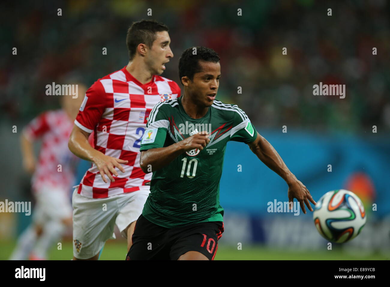 Giovani Dos Santos of Mexico. Mexico v Croatia, group match. FIFA World Cup Brazil 2014. Arena Pernambuco Recife. 23 June 2014 Stock Photo