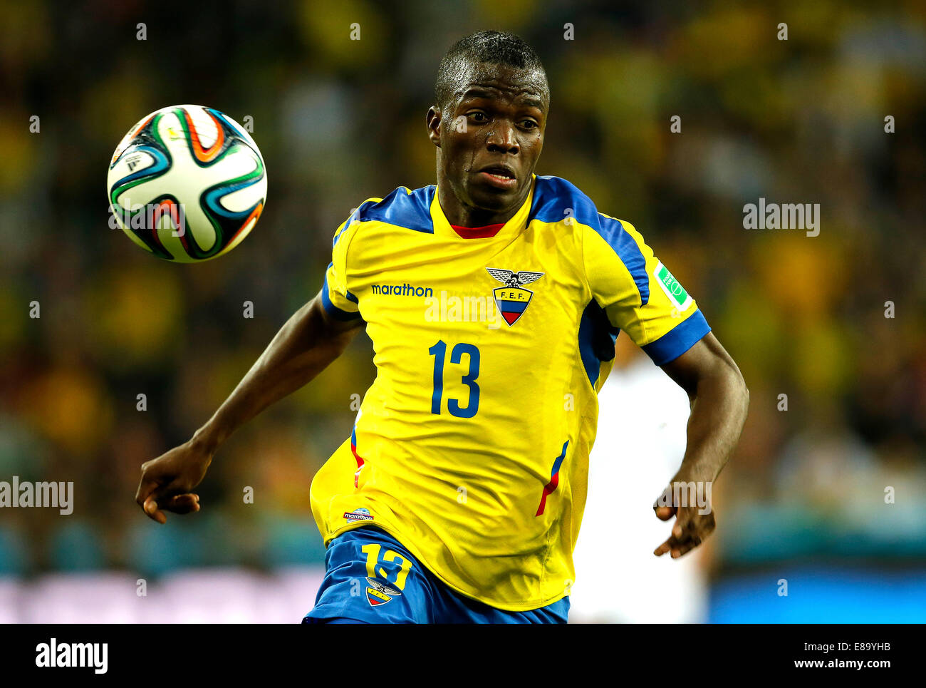 Enner Valencia of Ecuador. Honduras v Ecuador FIFA World Cup Brazil. Curitiba, Brazil. 20 June 2014 Stock Photo
