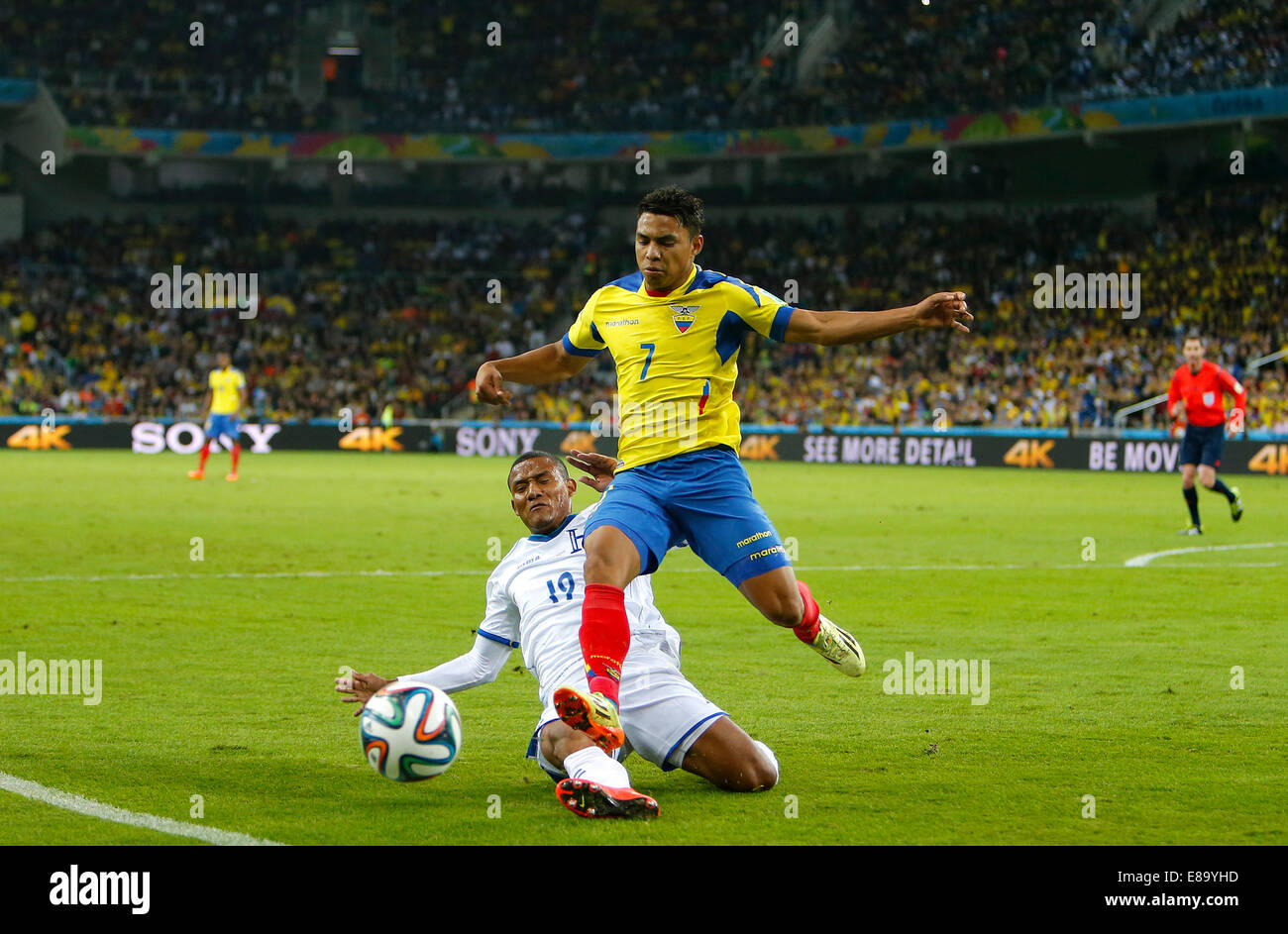 Jefferson Montero of Ecuador. Honduras v Ecuador FIFA World Cup Brazil. Curitiba, Brazil. 20 June 2014 Stock Photo