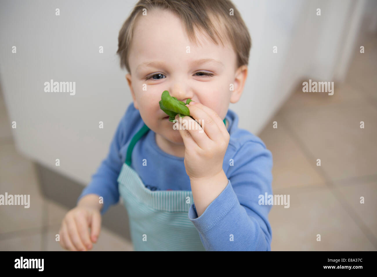 Child smelling food hi-res stock photography and images - Alamy