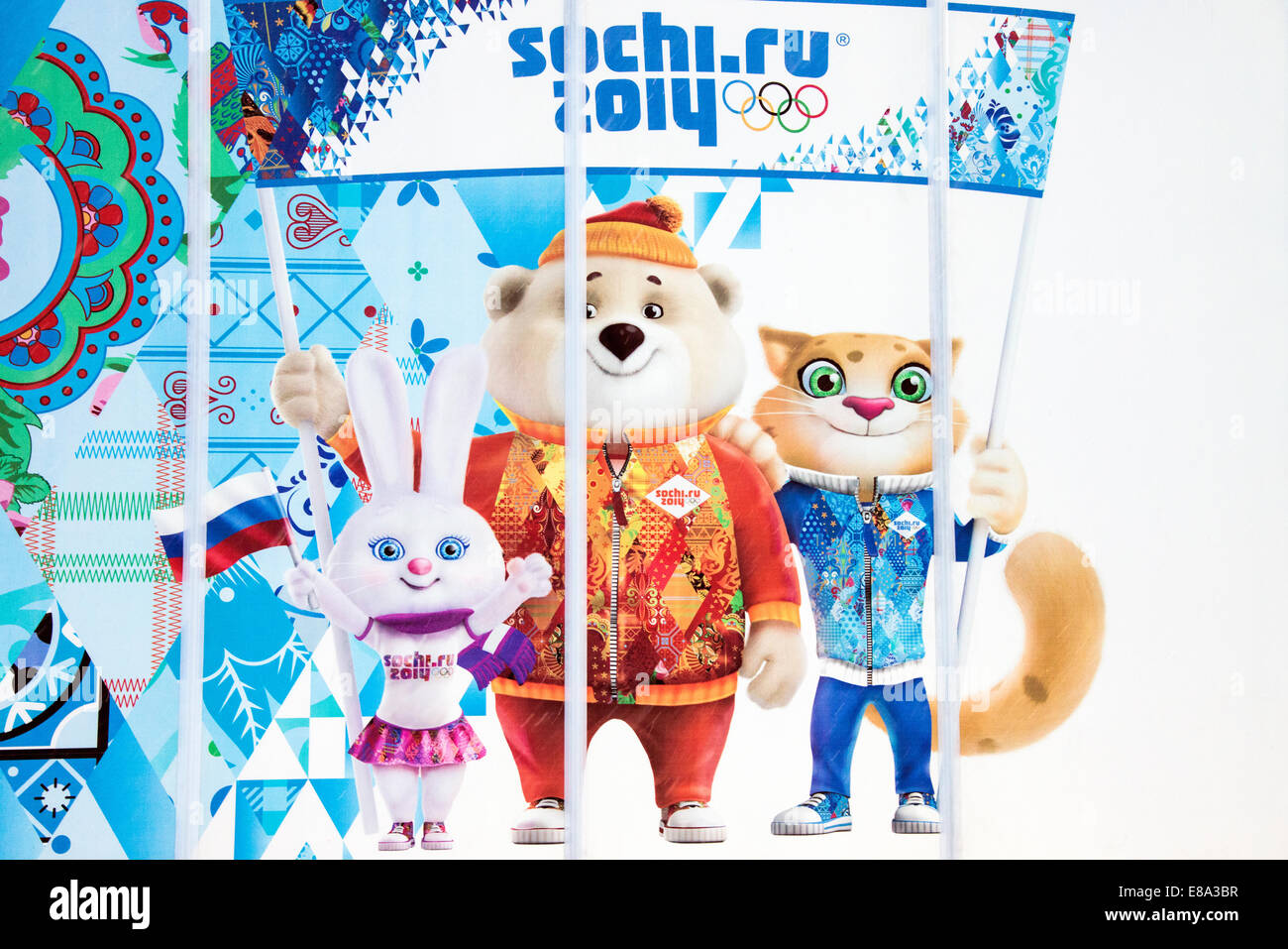 Symbols of the Winter Olympic Games 2014, Moscow, Russia Stock Photo