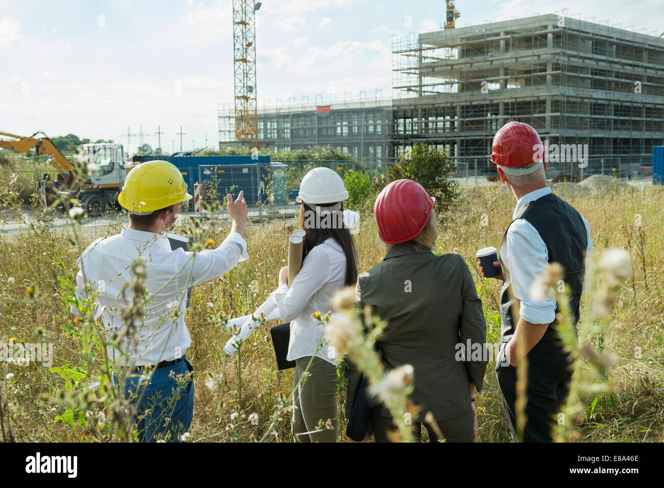 Architect And Building Owners On Site Inspection Stock Photo Alamy