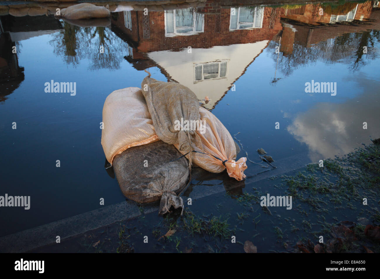 Sandbags floods Stock Photo