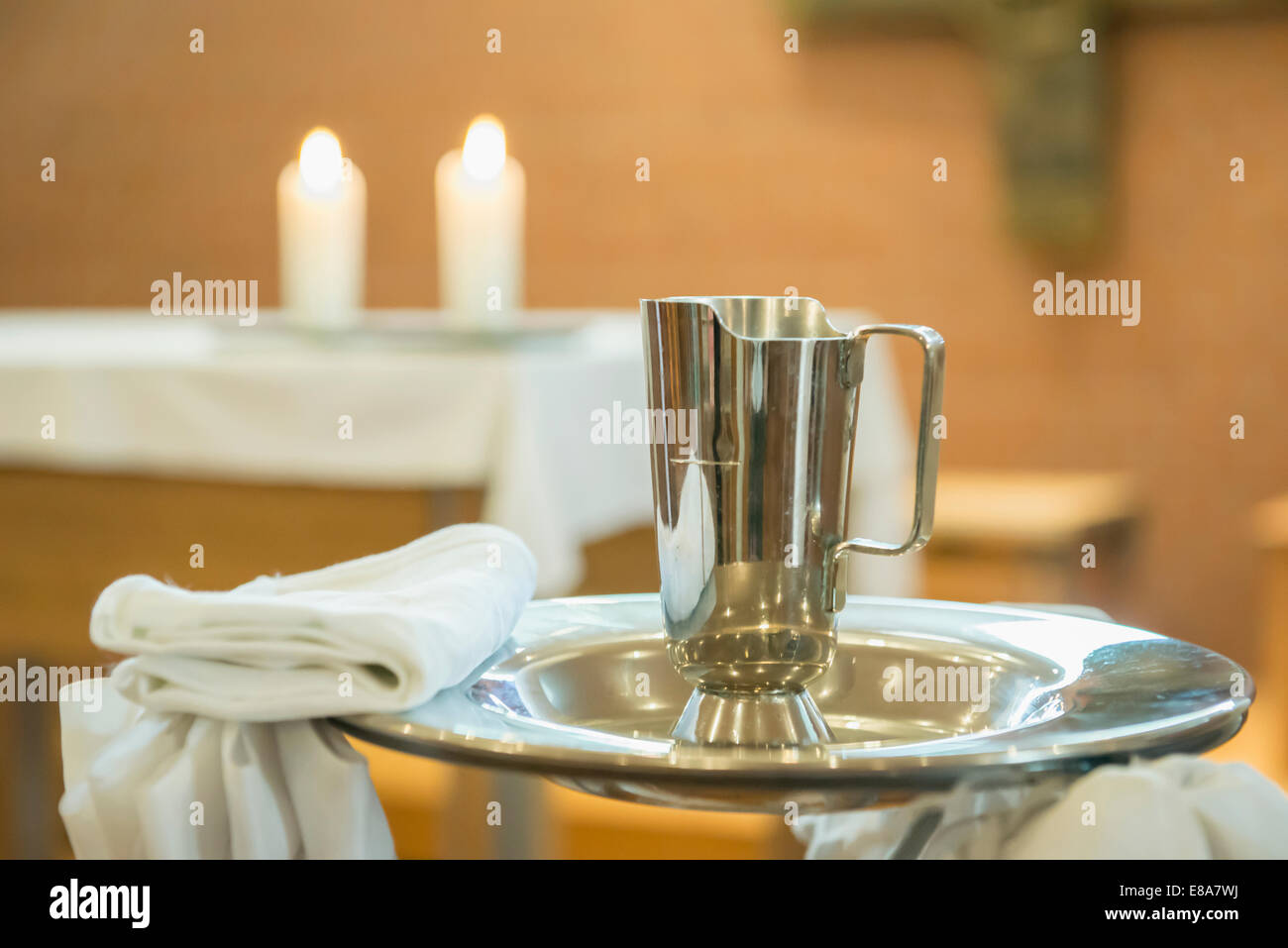 Utensils of baptism, closeup Stock Photo Alamy
