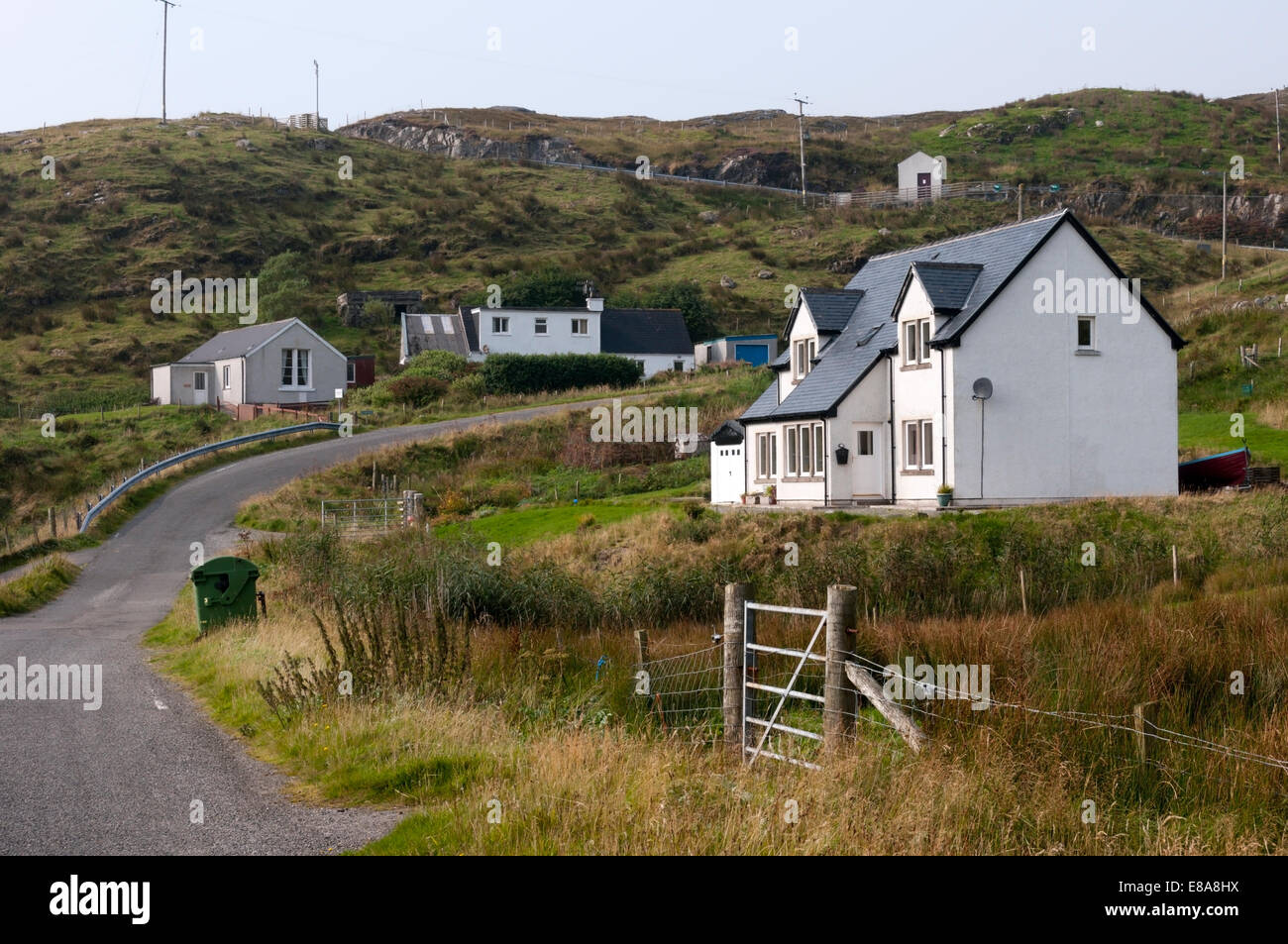 Rèinigeadal was the last coastal community in Britain to be connected to the road network. Stock Photo