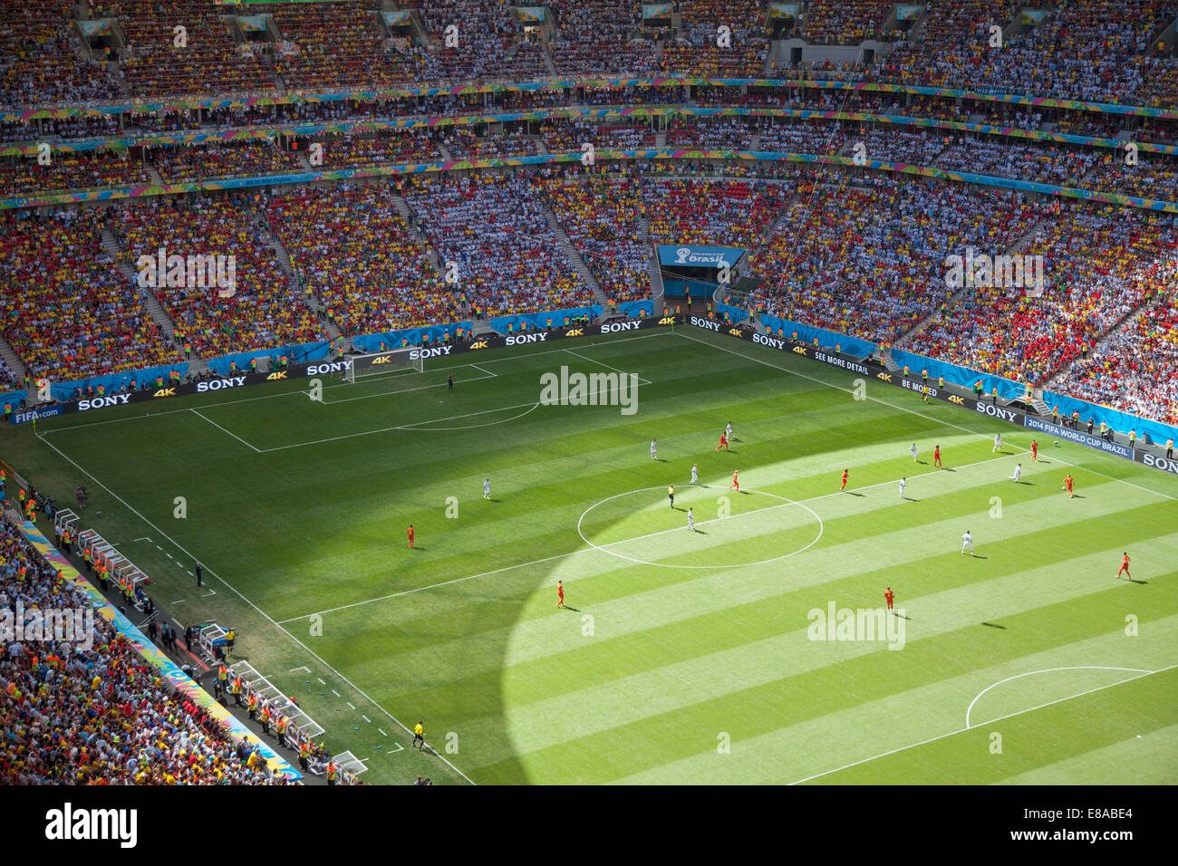 World Cup match inside National Mane Garrincha Stadium, Brasilia, Federal District, Brazil Stock Photo