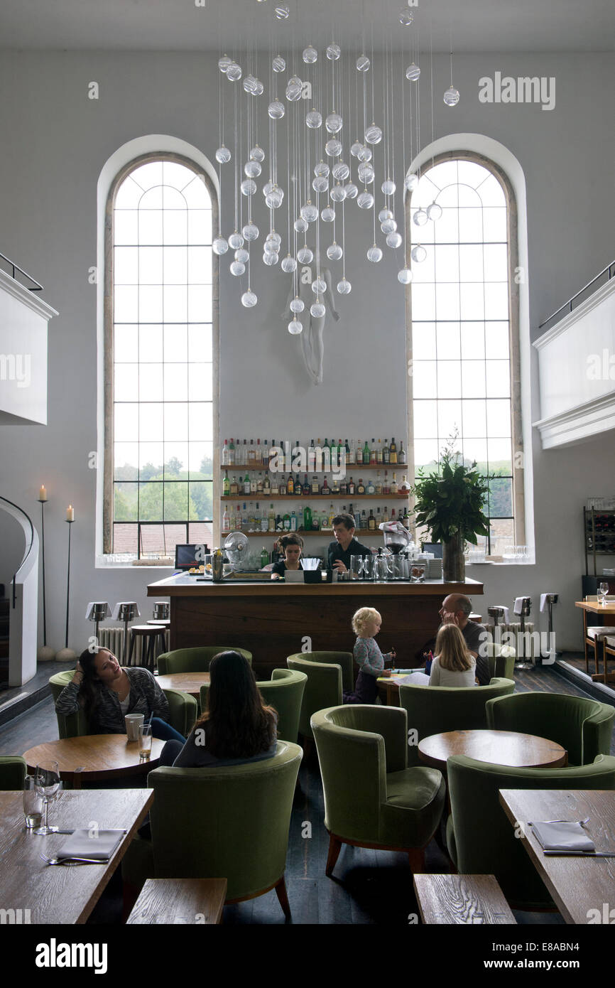 The Chapel restaurant in the High Street of the Somerset village of Bruton UK Stock Photo