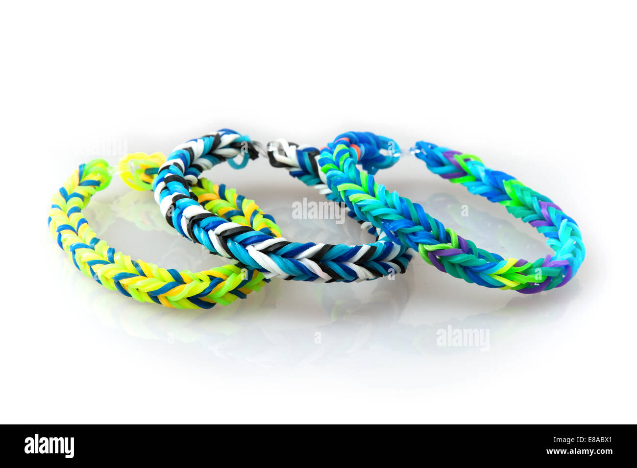 Colorful Loom Bracelet Rubber Bands Isolated On White Background