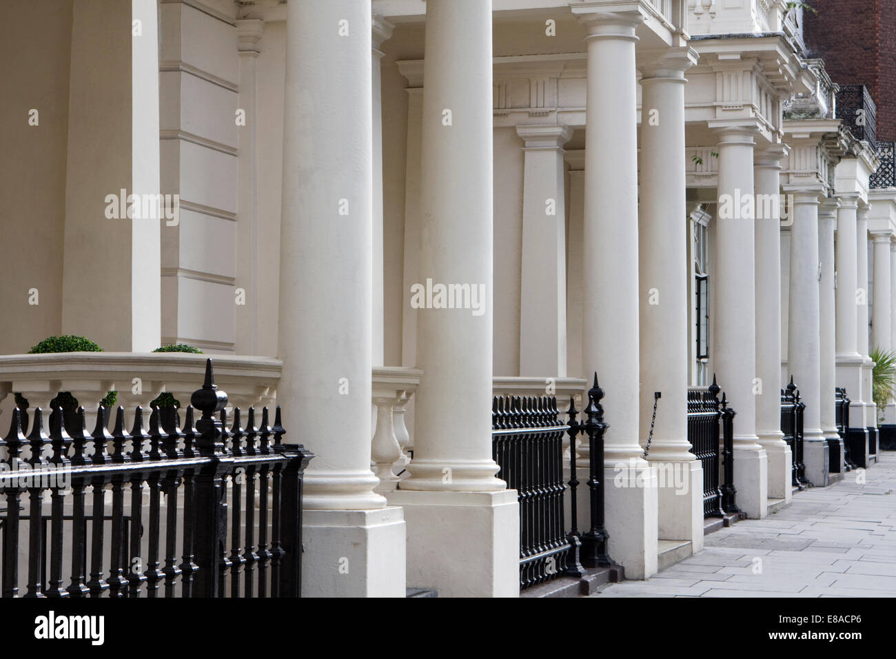 Nice looking entrances in Bayswater, London - Stock Image. Stock Photo