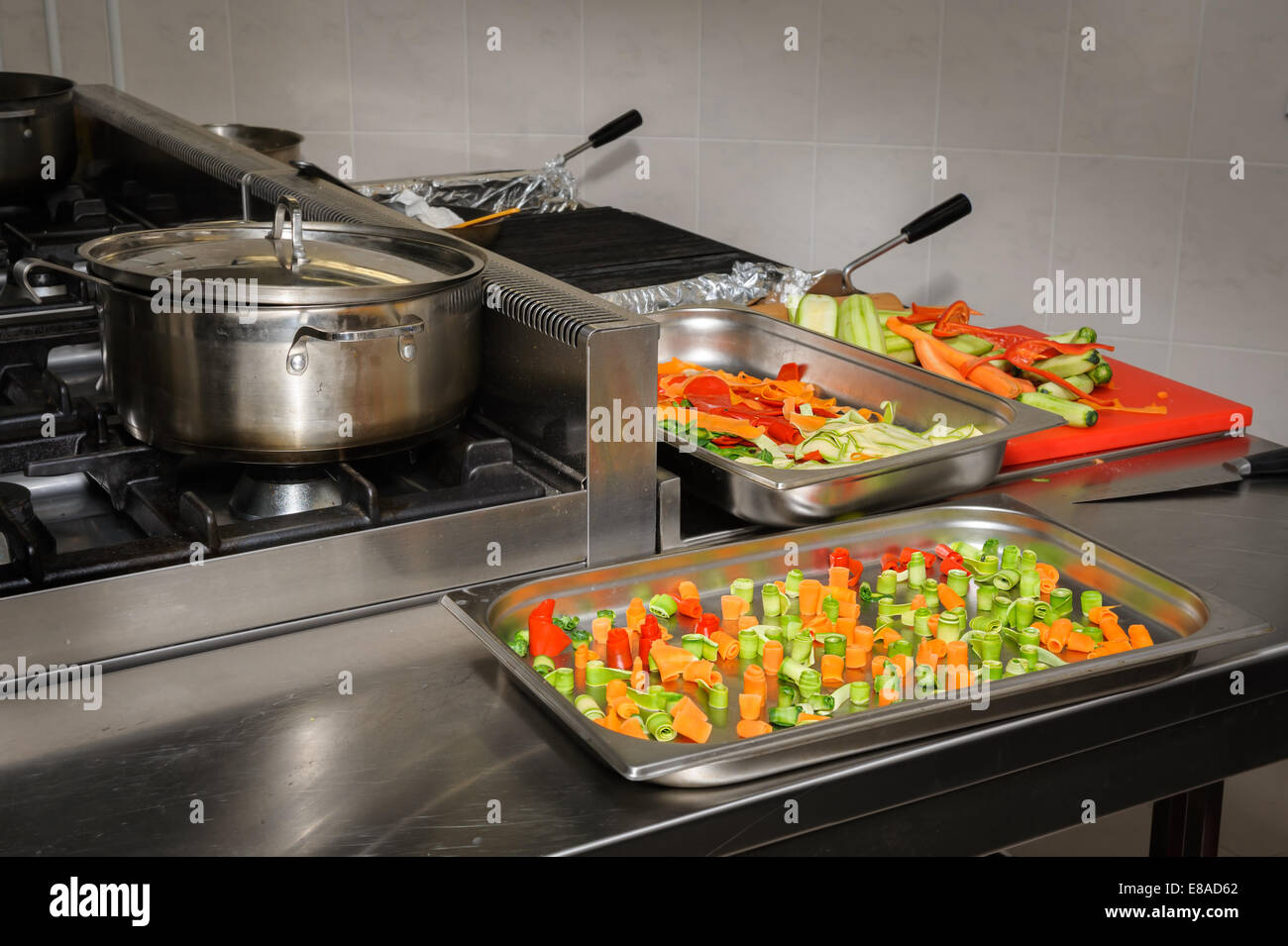 real restaurant kitchen Stock Photo