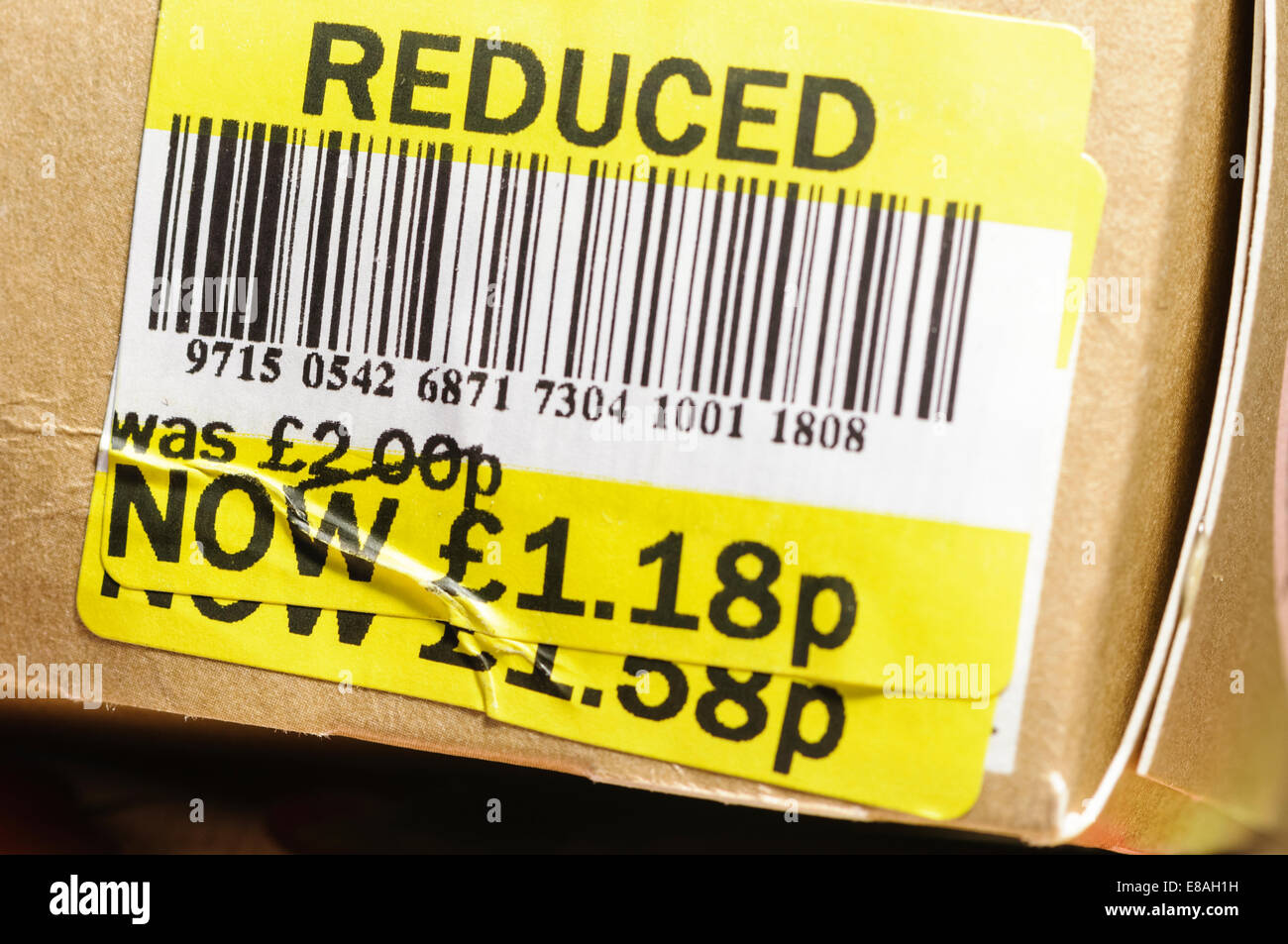 Reduced price label from Tesco Stock Photo