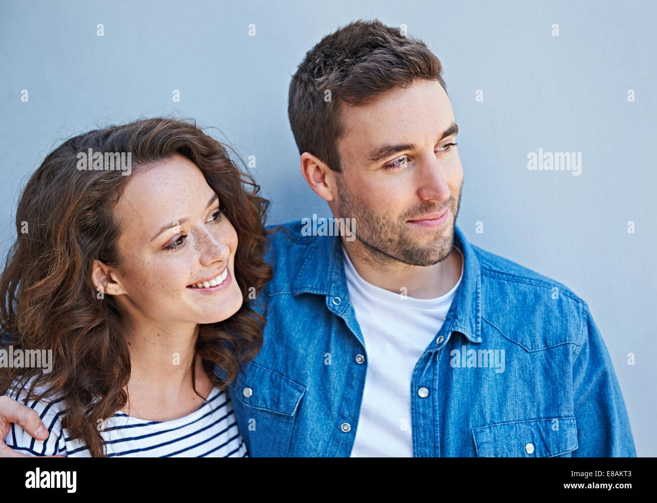 Close up of couple side by side Stock Photo