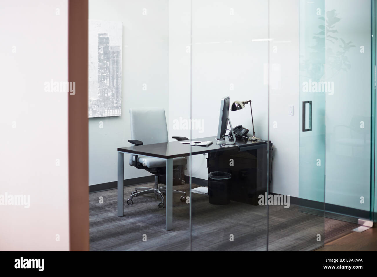 Office interior with desk Stock Photo Alamy