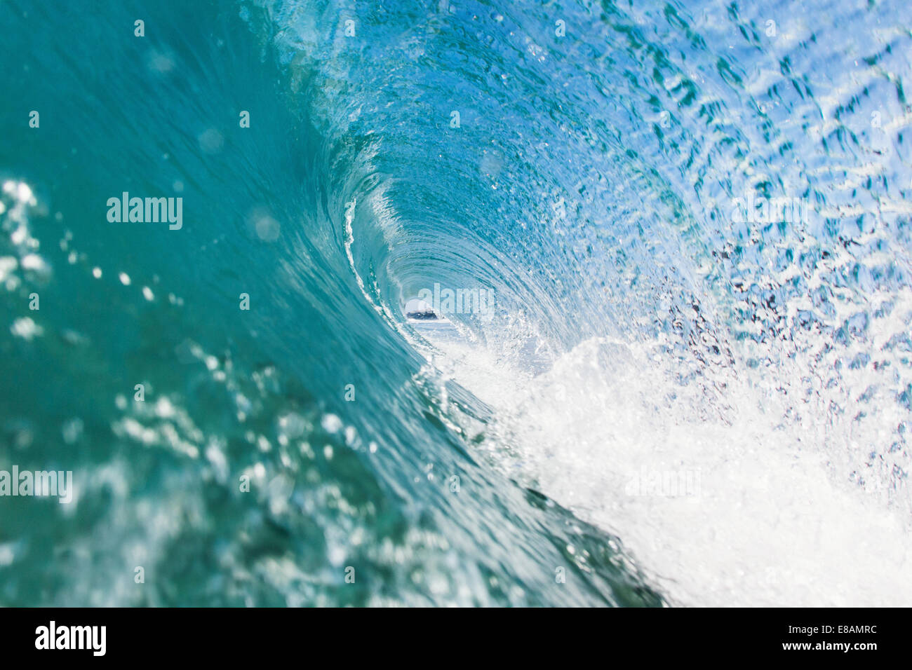 Close up of rolling wave splashing above Stock Photo