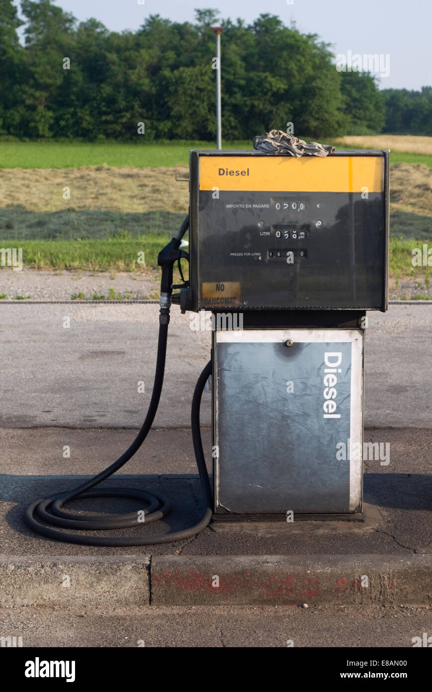 Old diesel fuel pump Stock Photo