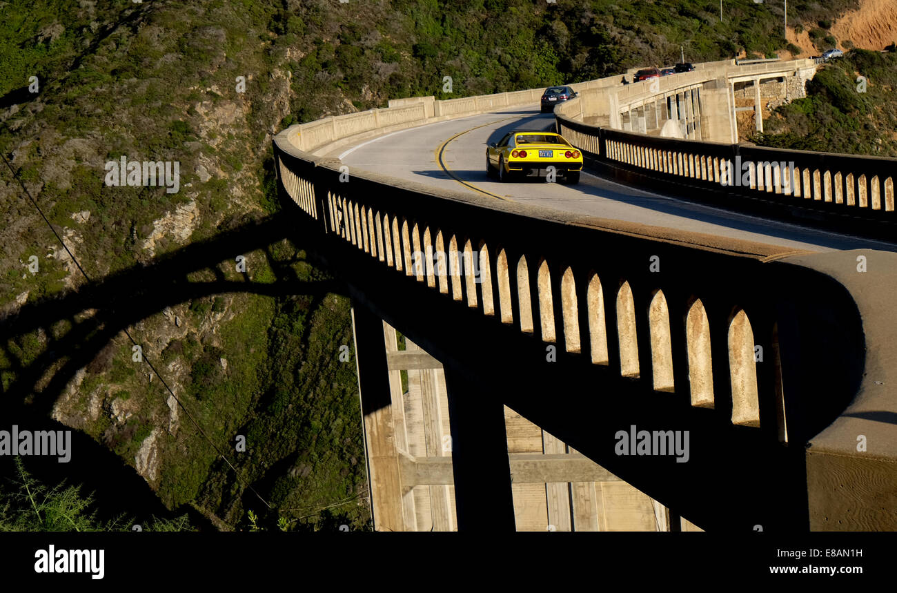 Bixby creek bridge in California Big Sur on highway route 1 Stock Photo