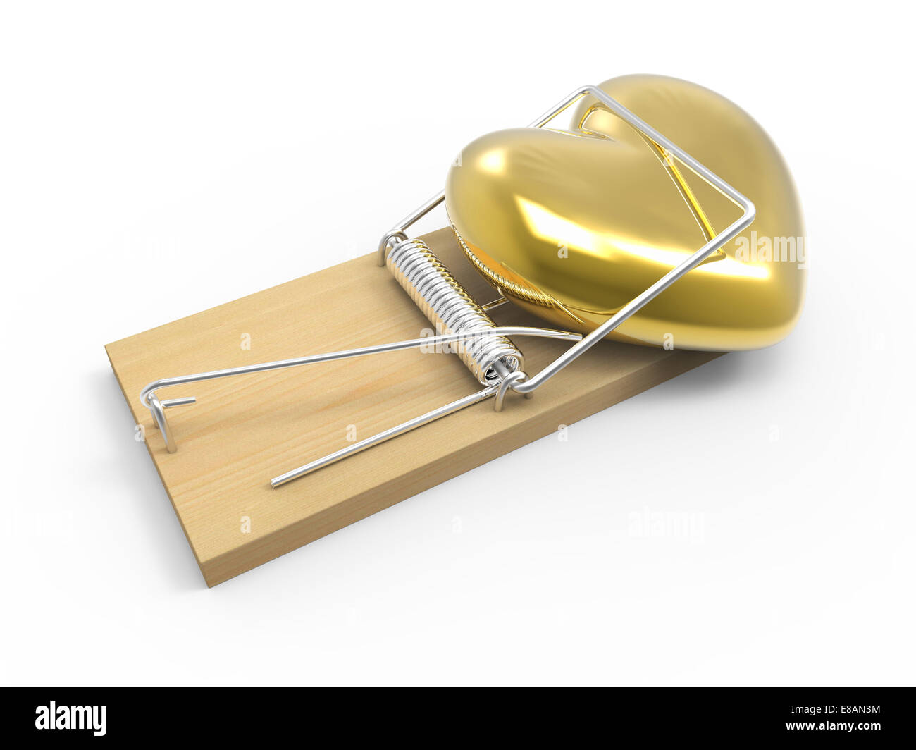 Heart caught a mousetrap love trap hi-res stock photography and