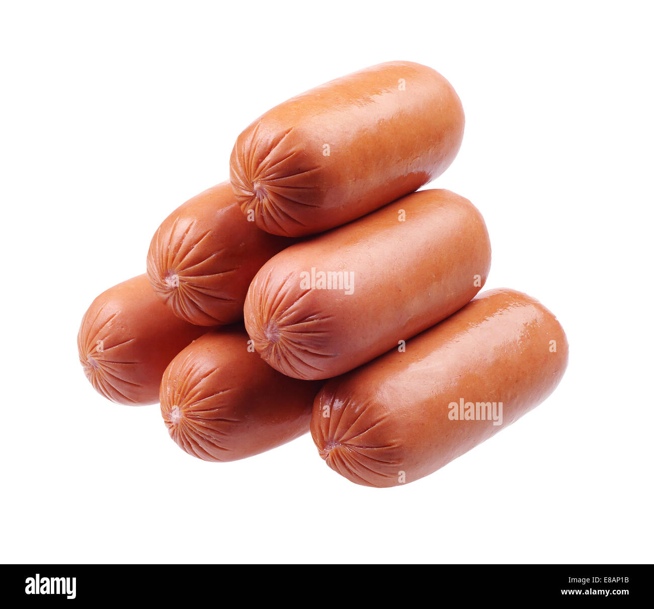 Sausages isolated on a white background Stock Photo