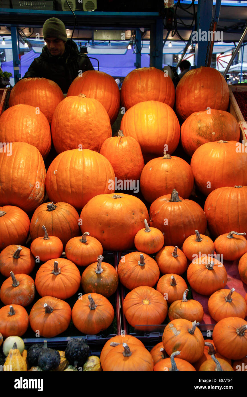Pumpkins in the marketplace Stock Photo