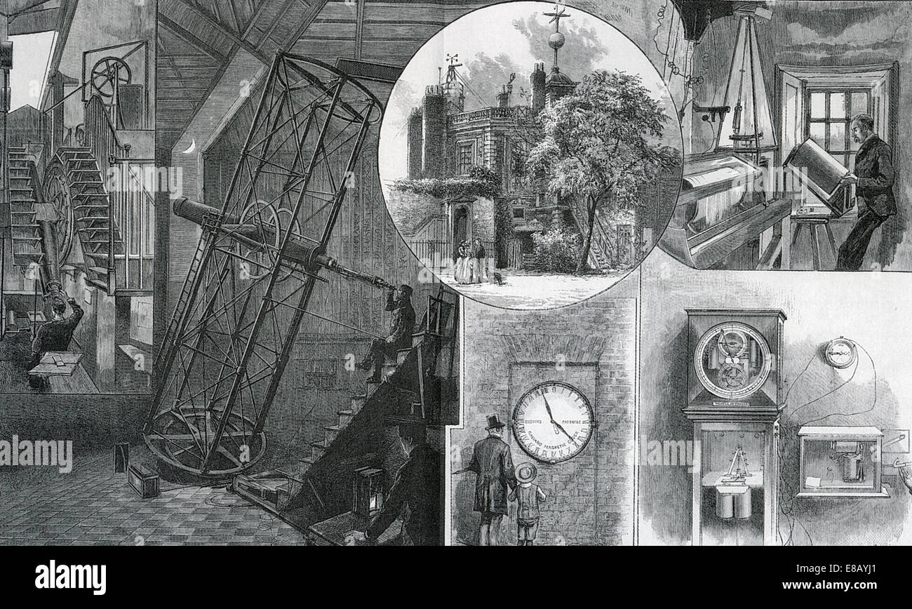 GREENWICH OBSERVATORY in 1885 Stock Photo