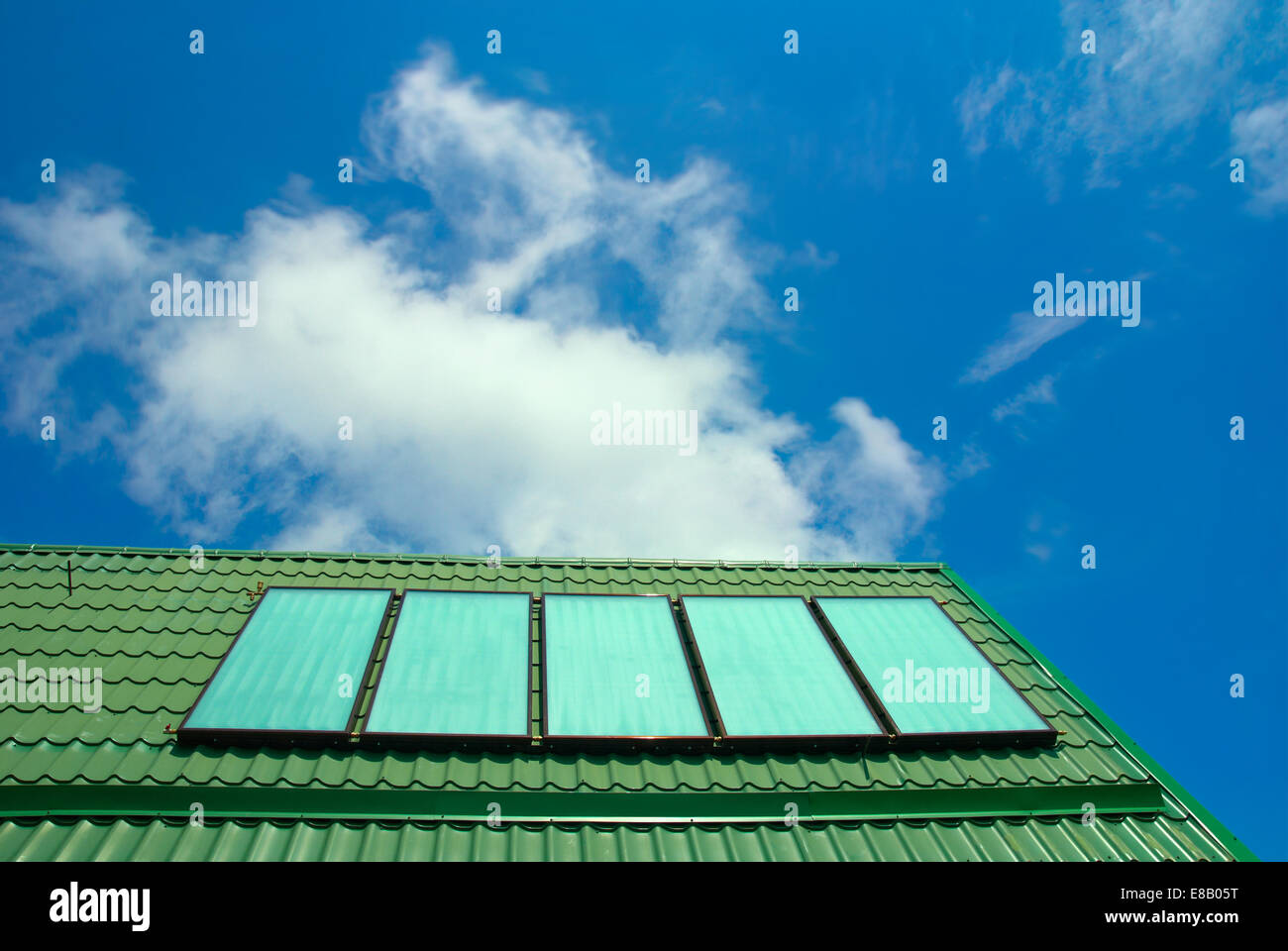 Solar water heating system on the roof Stock Photo - Alamy