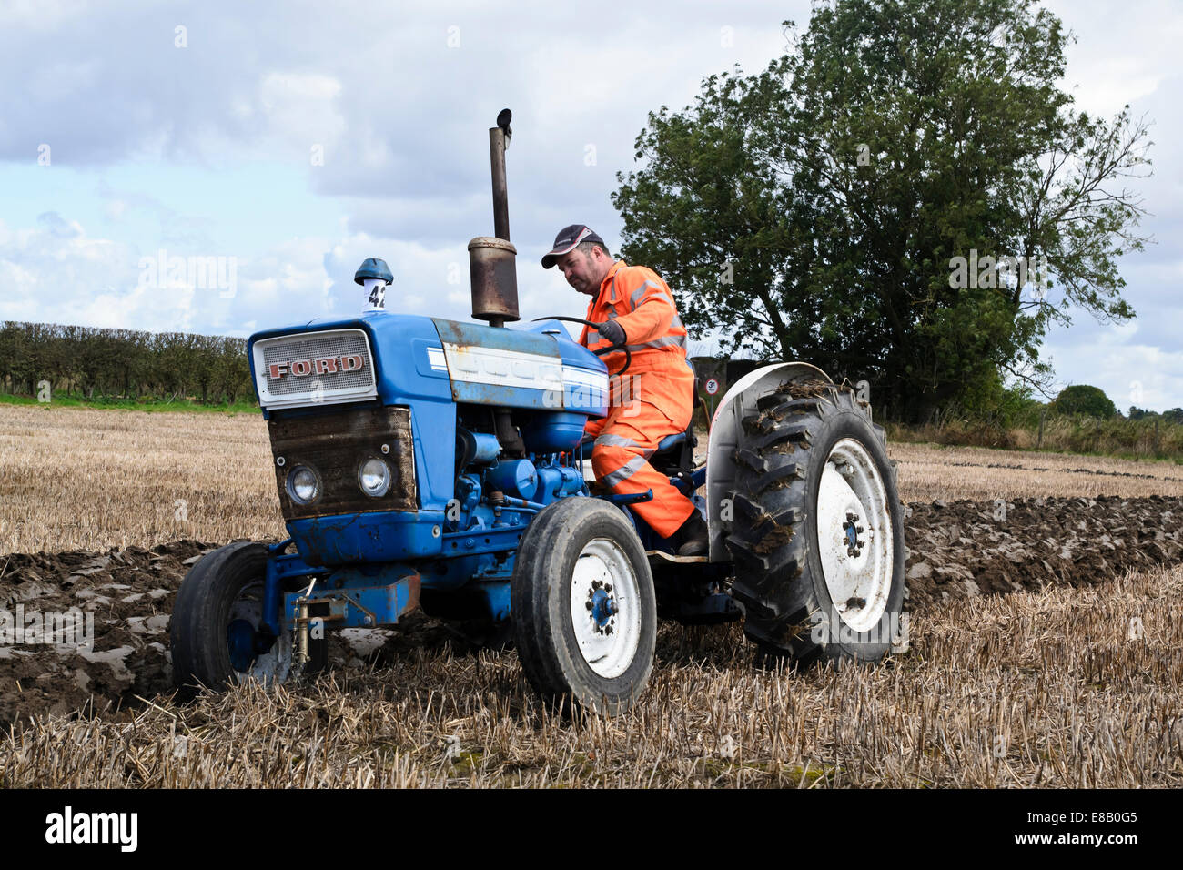 vintage ford tractor at cheshire ploughing match competition Stock Photo