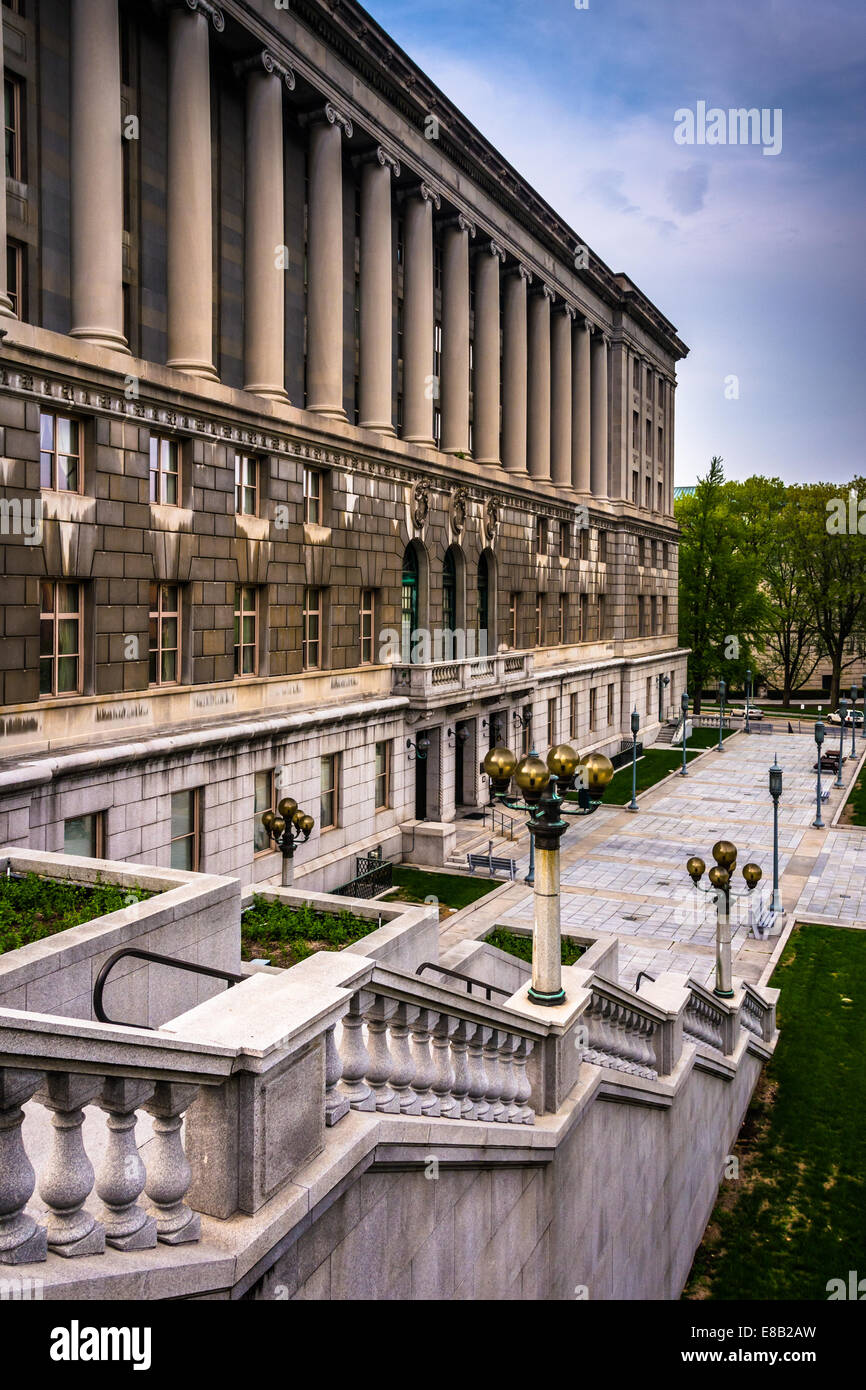 Stairs and a building at the Capitol Complex in Harrisburg