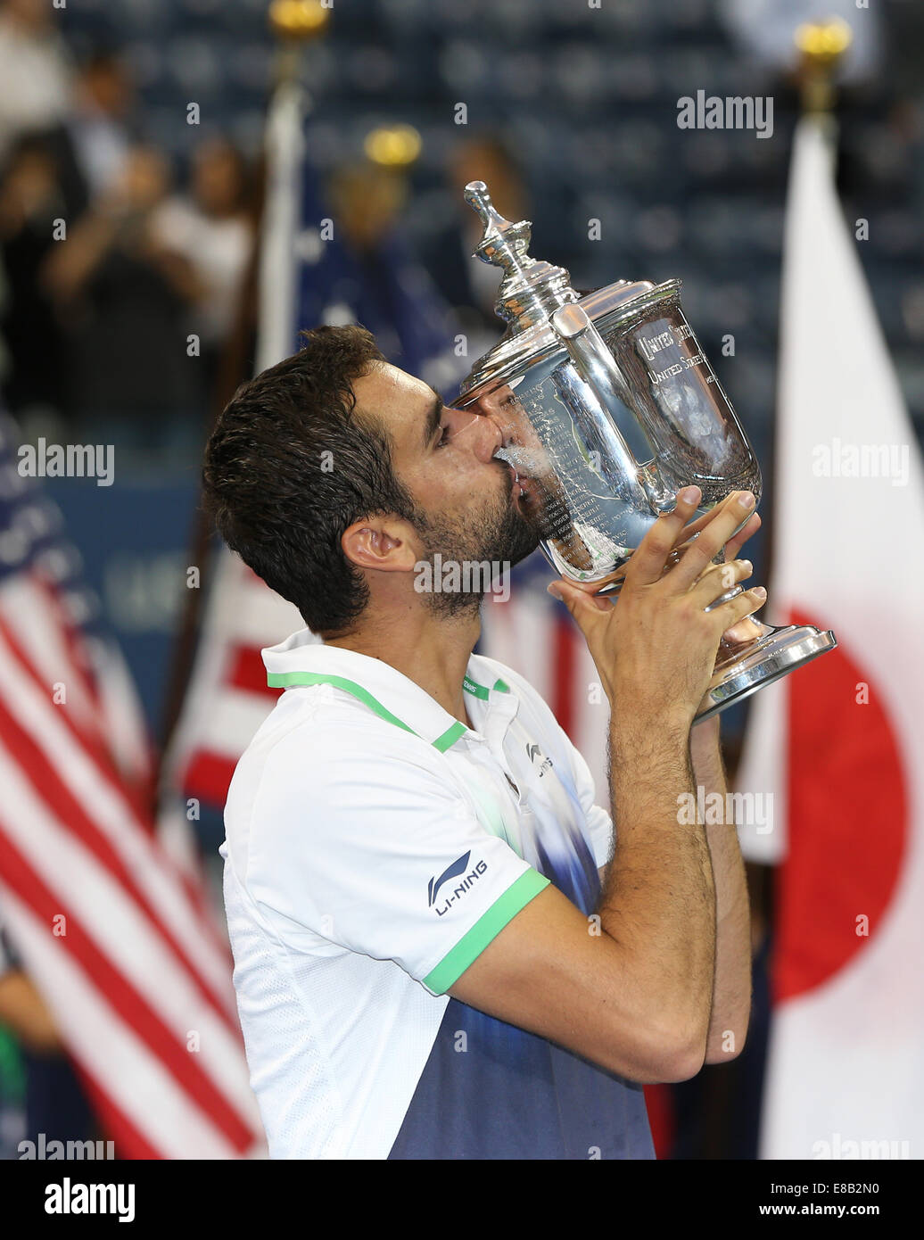 Marin Cilic (CRO) with the trophy of the US Open 2014 Championships, NewYork,USA Stock Photo