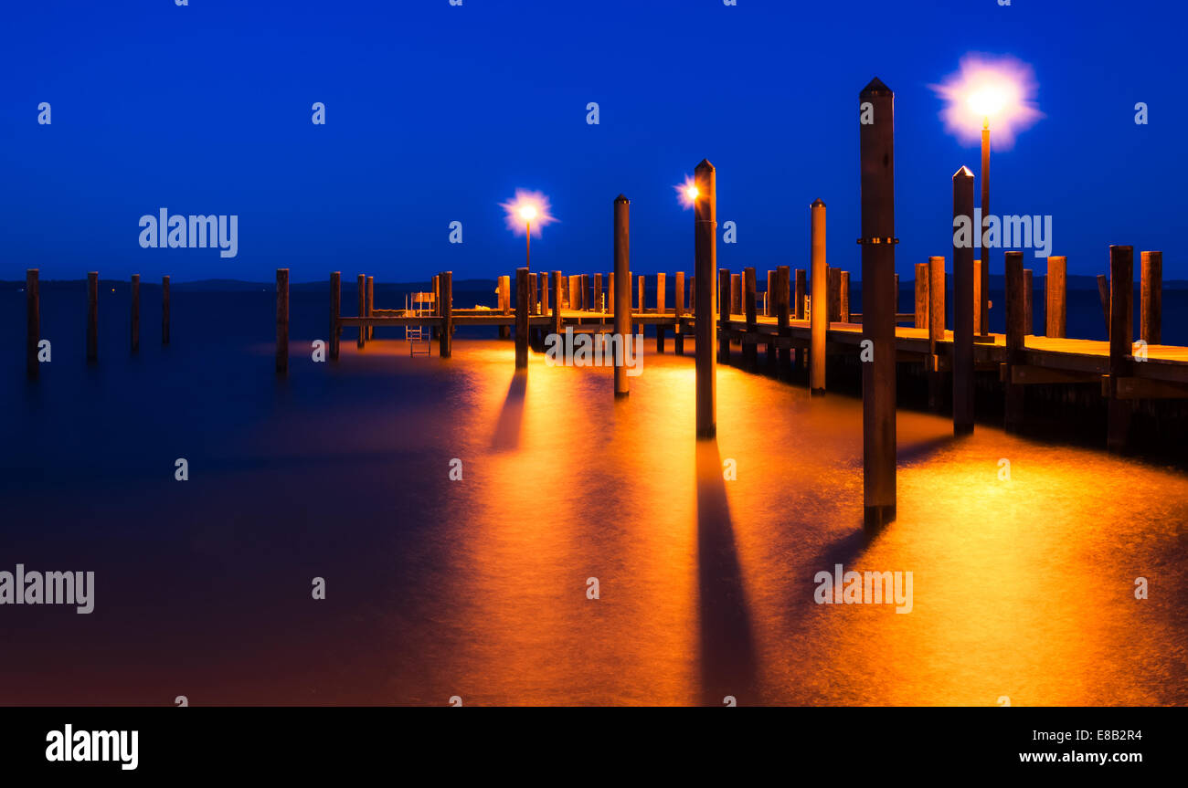 The fishing pier in Havre de Grace, Maryland at night Stock Photo Alamy