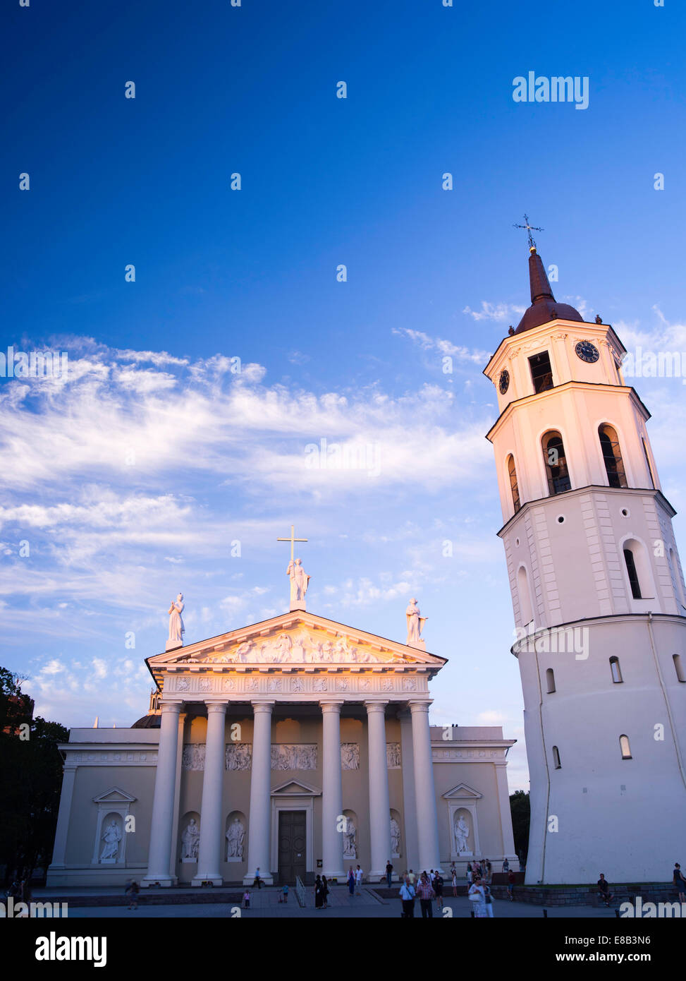 Sunset view of the Vilnius Cathedral & Clock Tower, Vilnius, Lithuania Stock Photo Alamy