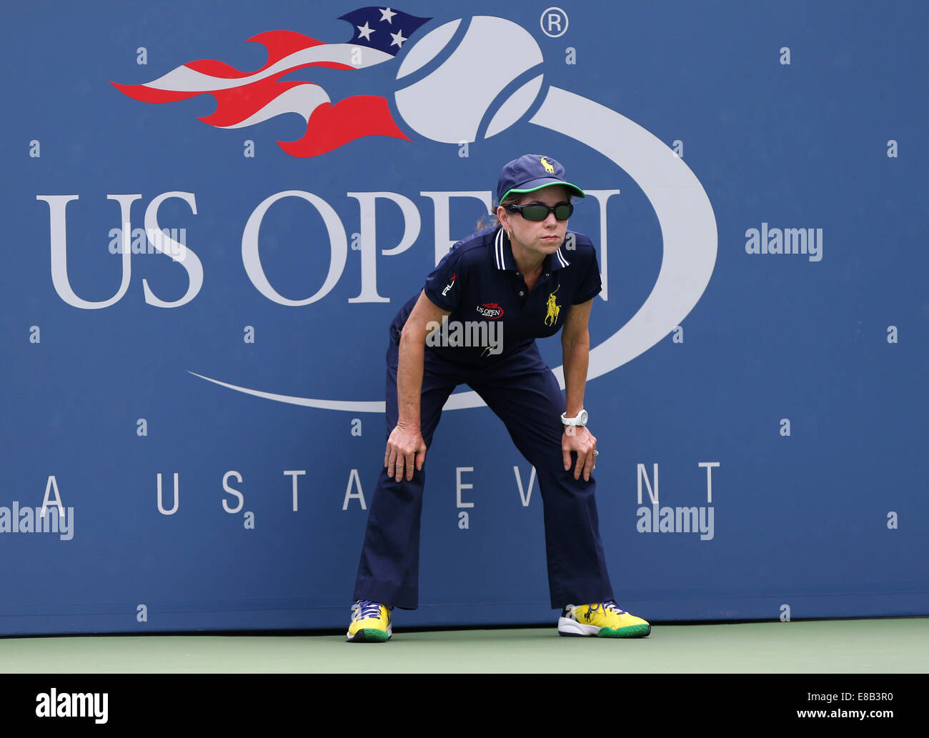 Lineswoman at the US Open 2014 in New York,USA Stock Photo