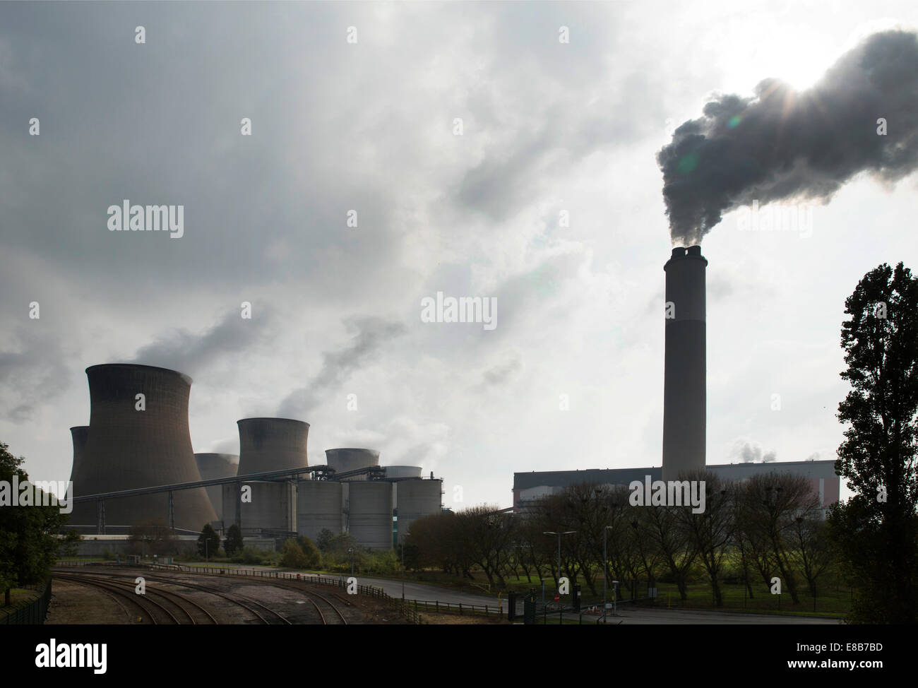 The Cottam power stations are a pair of power stations, located on the River Trent at Cottam near Retford in Nottinghamshire. Stock Photo