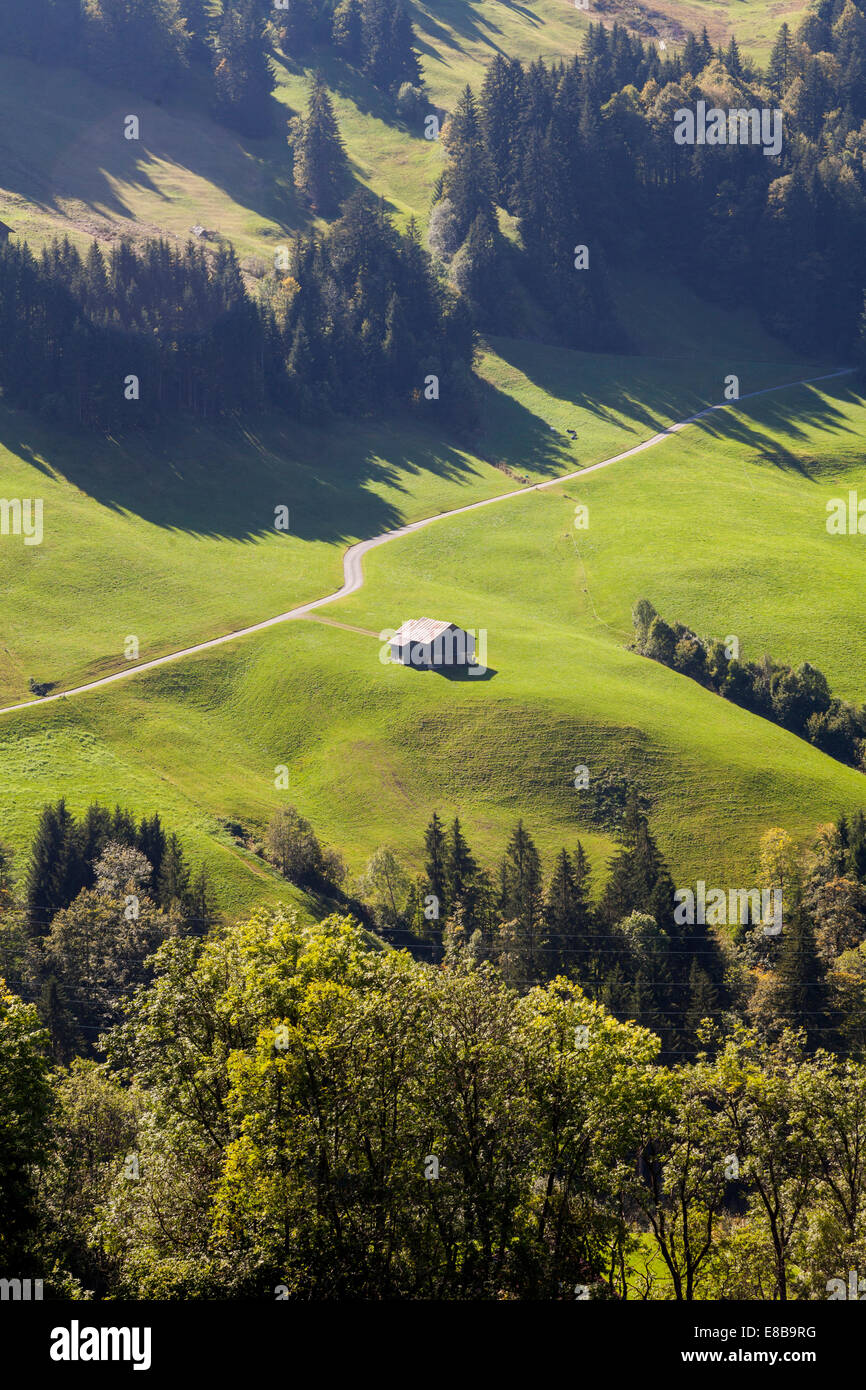 Rural house and road in Switzerland Stock Photo Alamy