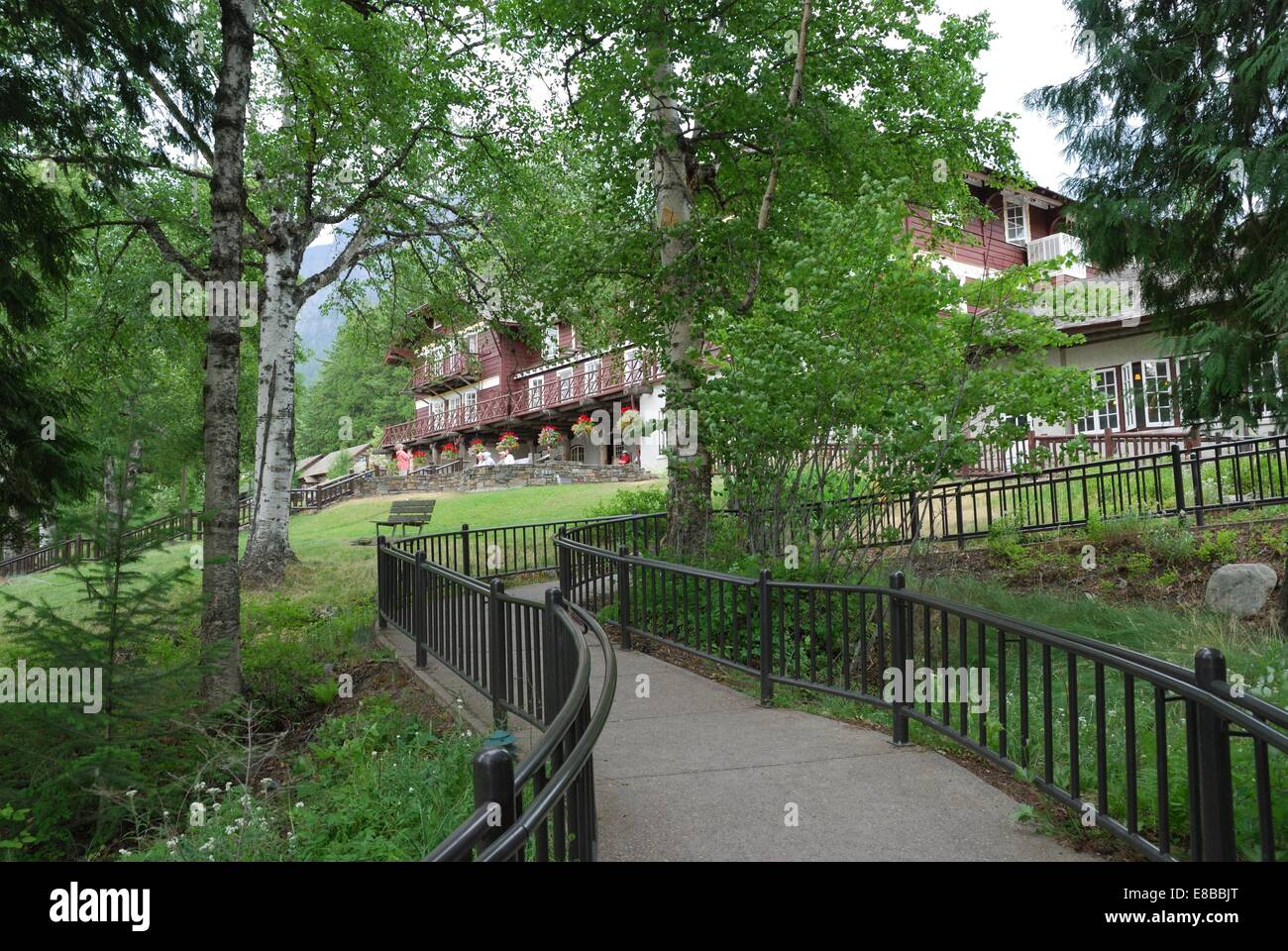Lake McDonald lodge, Glacier national park, Montana, USA Stock Photo
