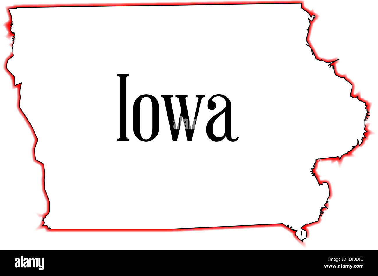 State Of Iowa Map Outline at Elijah - Outline Map Of The State Of Iowa Over A White Background E8BDP3 